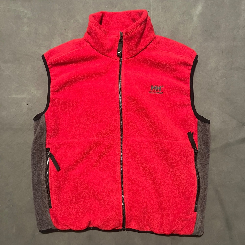 Helly Hansen Red Fleece‎ Vest Mens Size Large Full Zip Outdoor Gorpcore